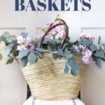 easy ways to decorate with baskets pin