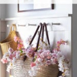 simple farmhouse decorating with baskets tall pin 1