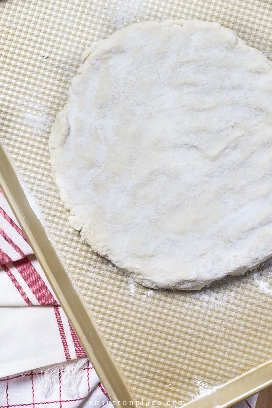 sour cream shortcake biscuits dough rolled out