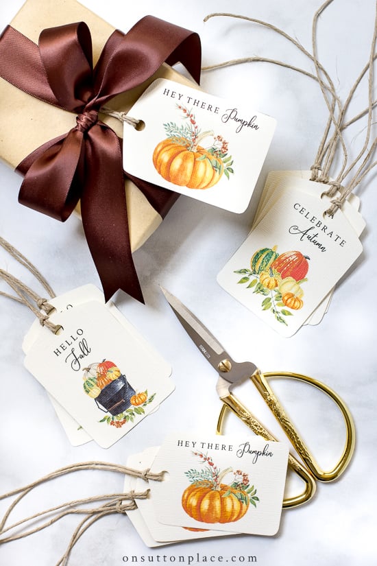 Fall Gift Tags Printable & PumpkinInspired On Sutton Place