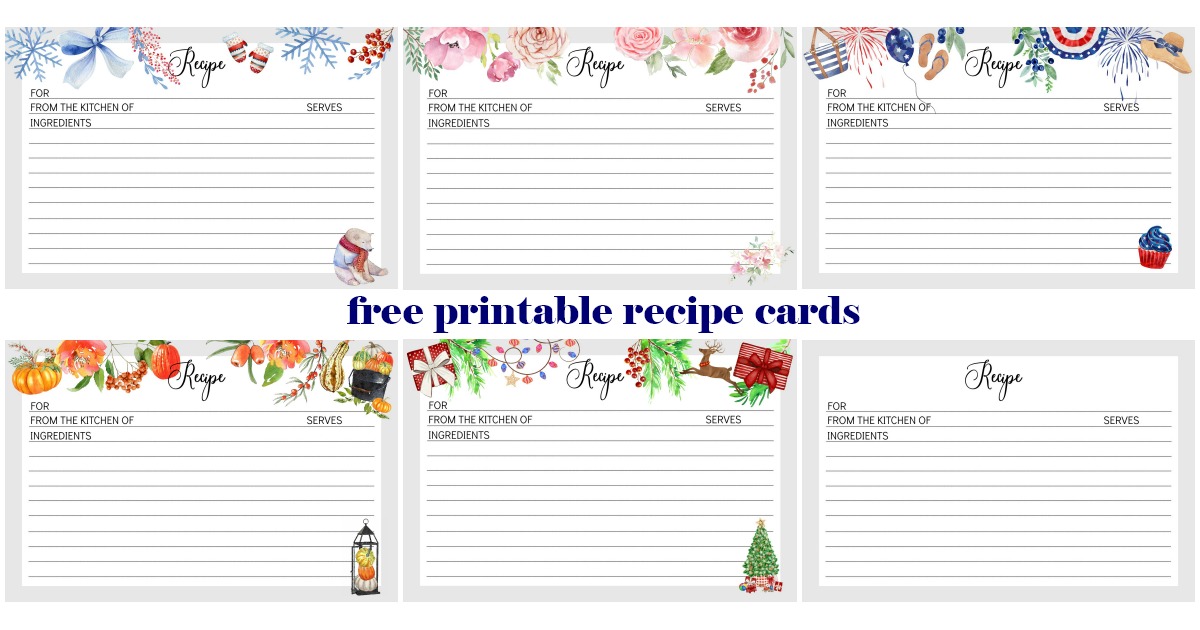 Kitchen Storage Home Living Recipe Boxes Downloadable Recipe Cards 