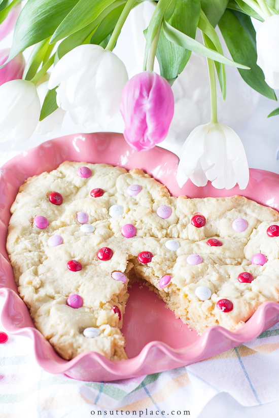 homemade cookie cake recipe with slice out