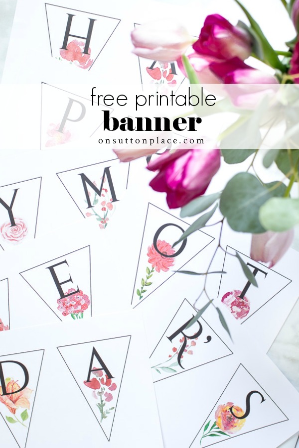 Happy Mother's Day Banner Free Printable - On Sutton Place