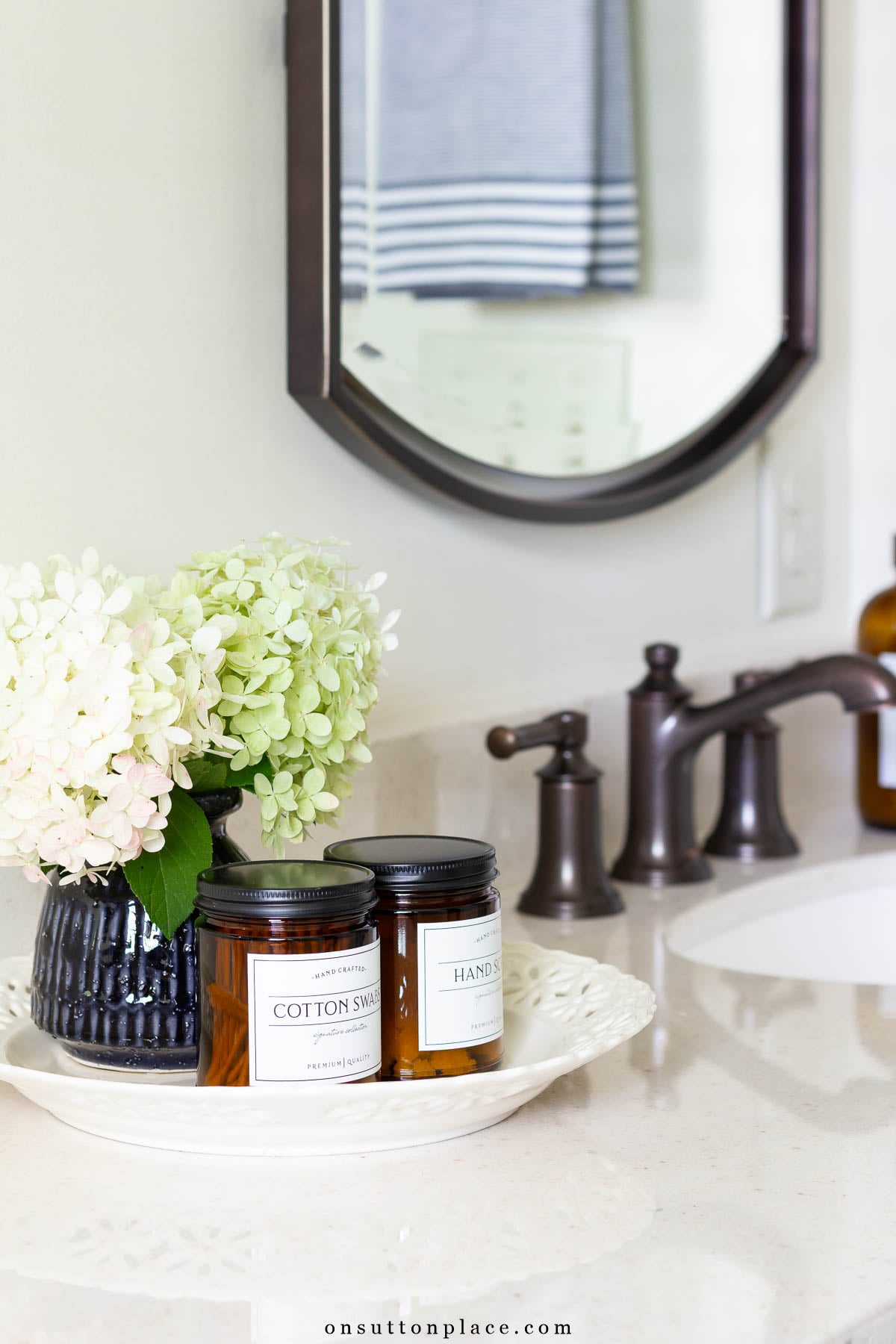 small bathroom remodel accessories on countertop oil rubbed bronze fixtures