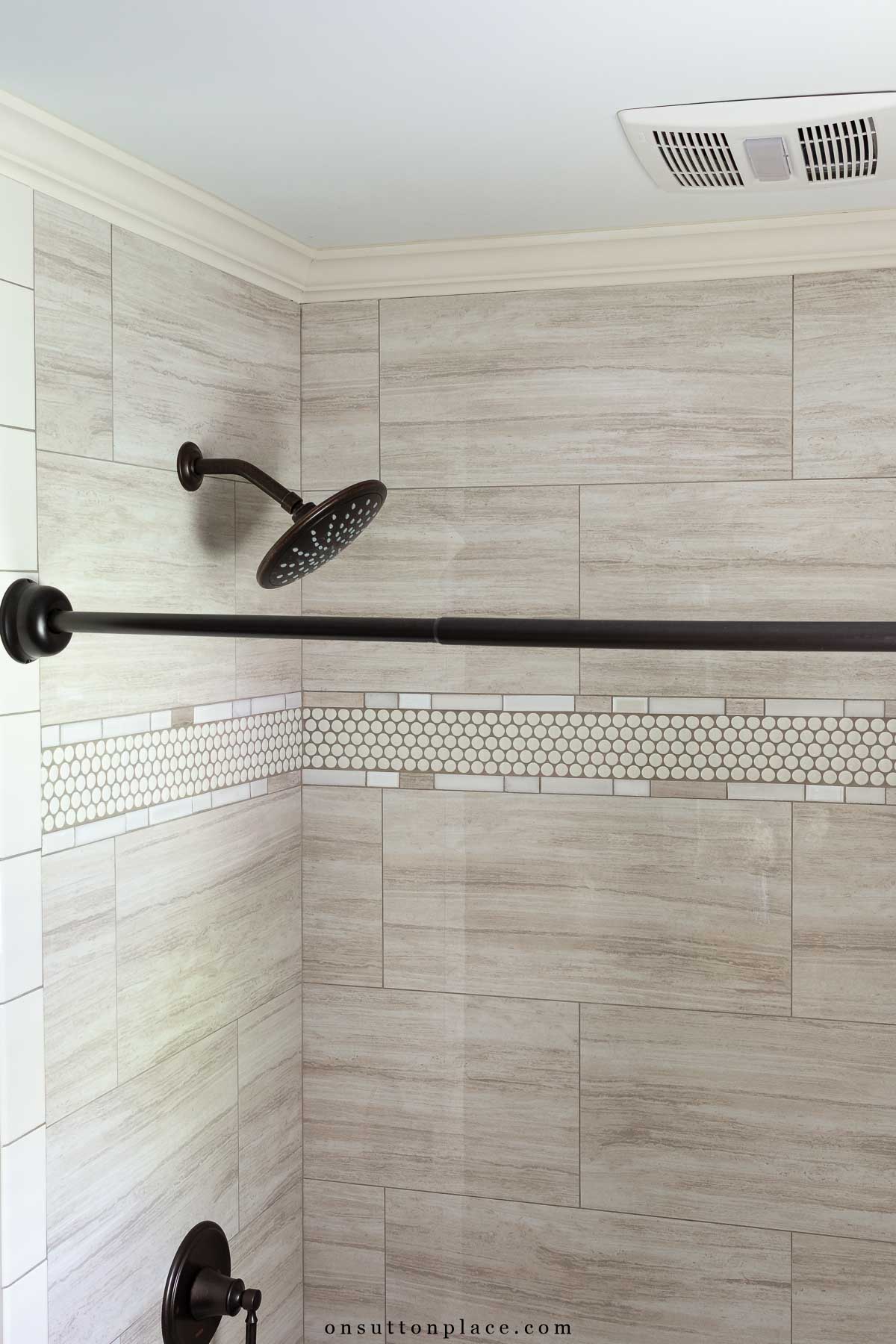 small bathroom remodel tub surround tile with mosaic trim