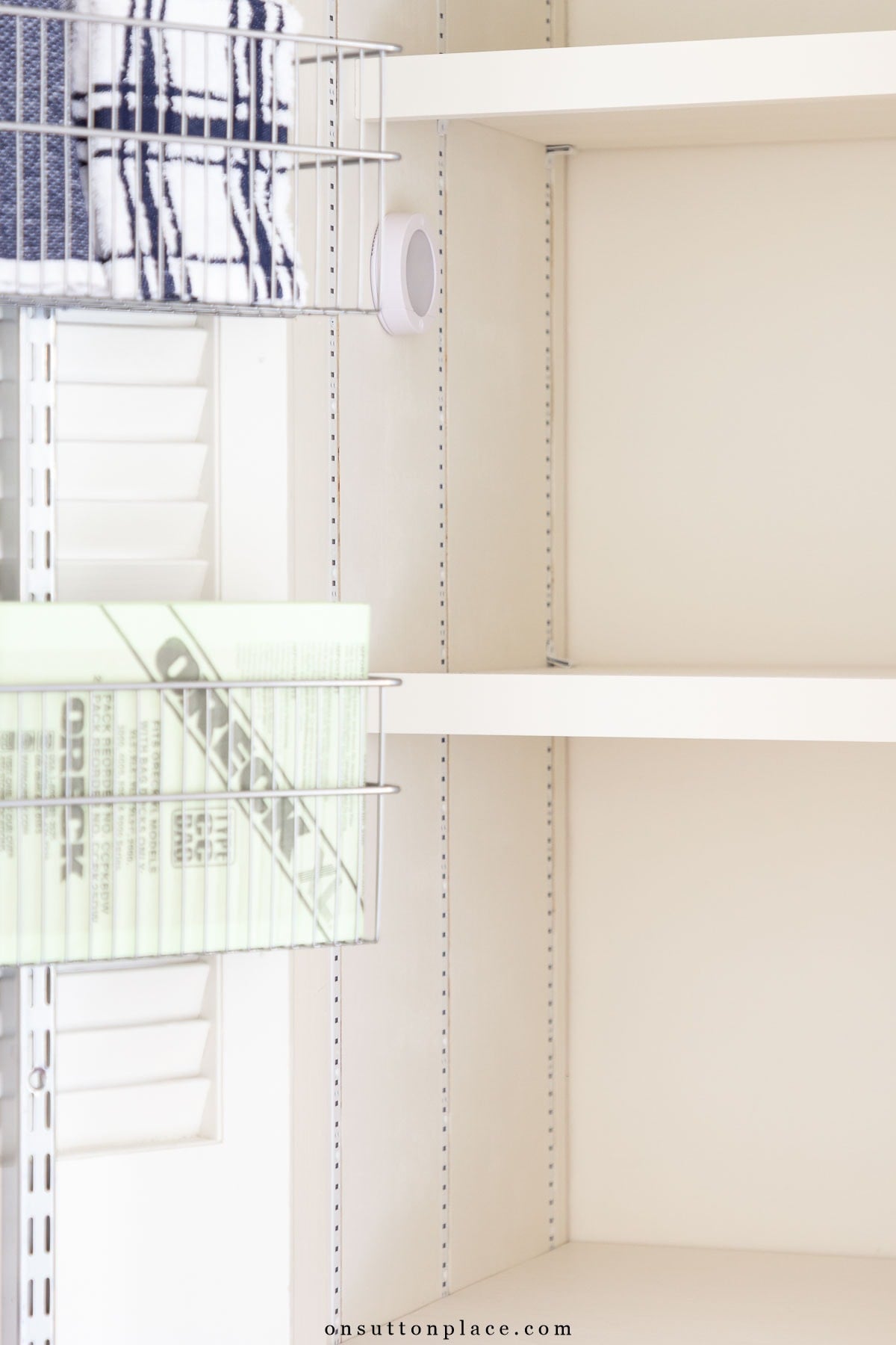 small closet makeover empty shelves adjustable