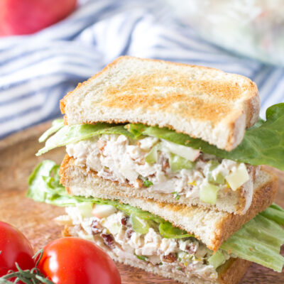 chicken salad with apples sandwich stacked fi