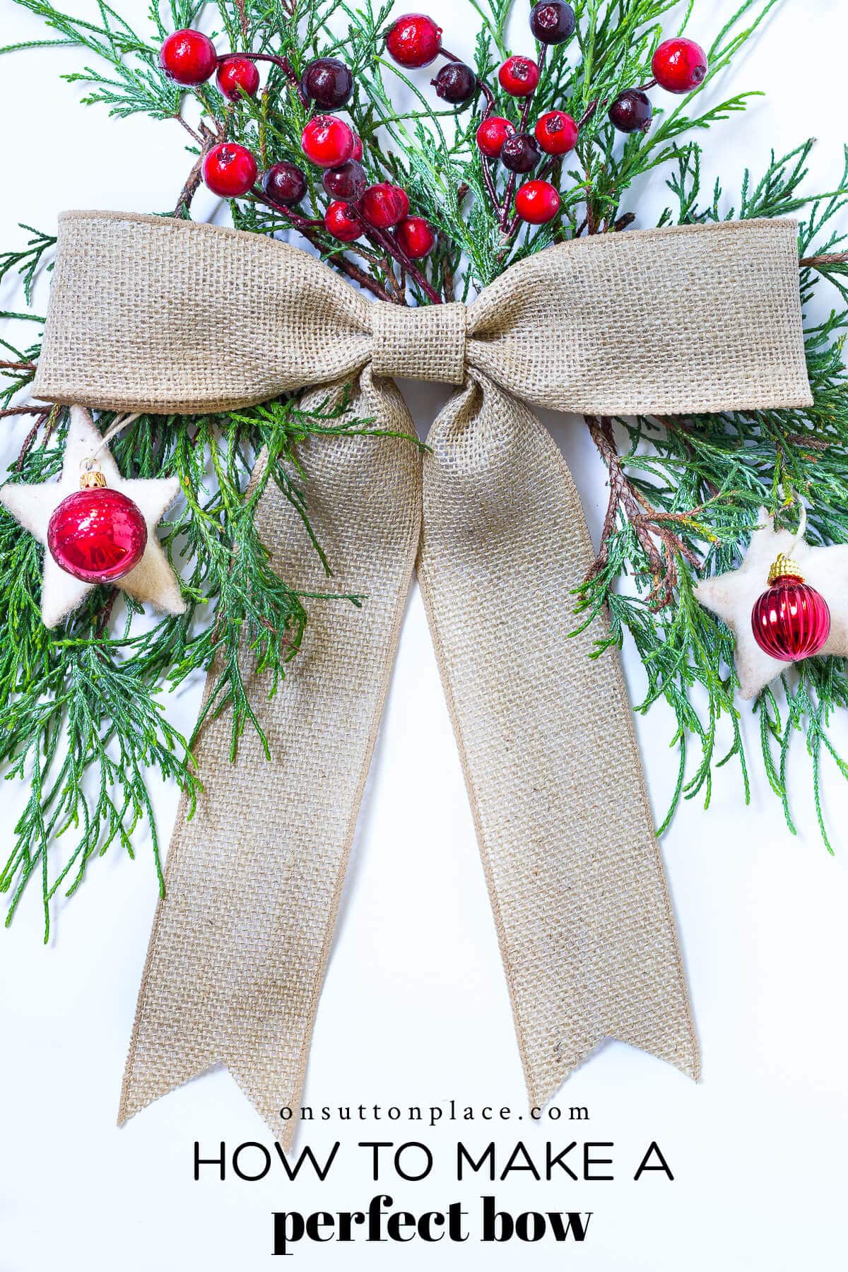 burlap bow christmas pin with text reduced