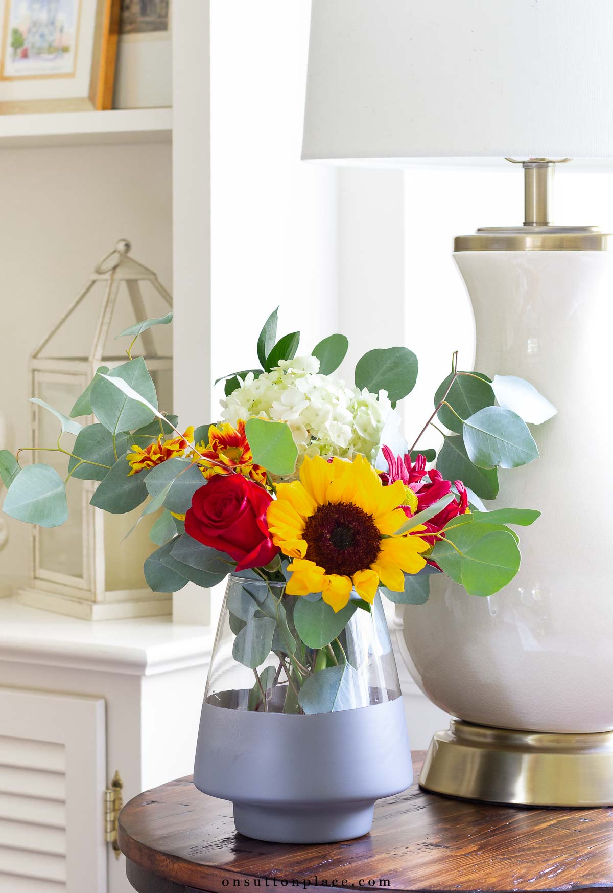 DIY painted vase craft for fall