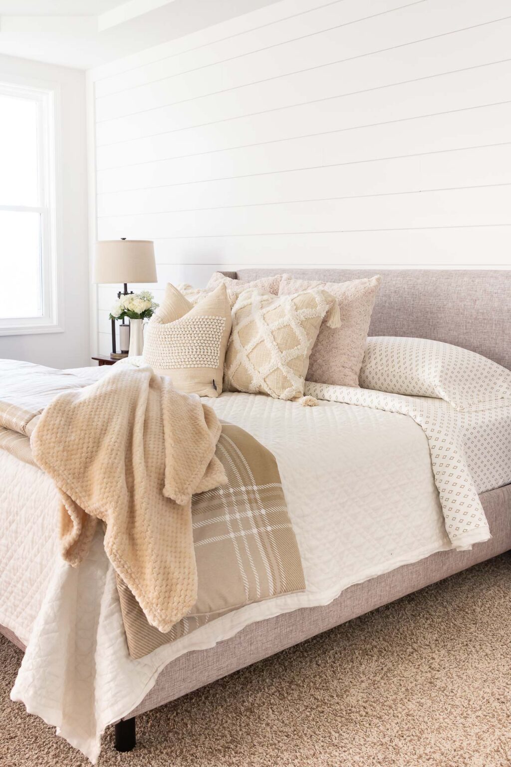 Adding Interest to Layered Neutral Bedding On Sutton Place