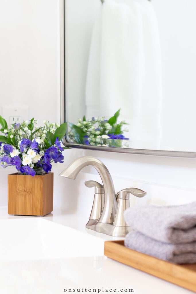 brushed nickel bathroom faucet