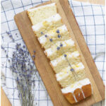 lavender lemon bread recipe pin with text
