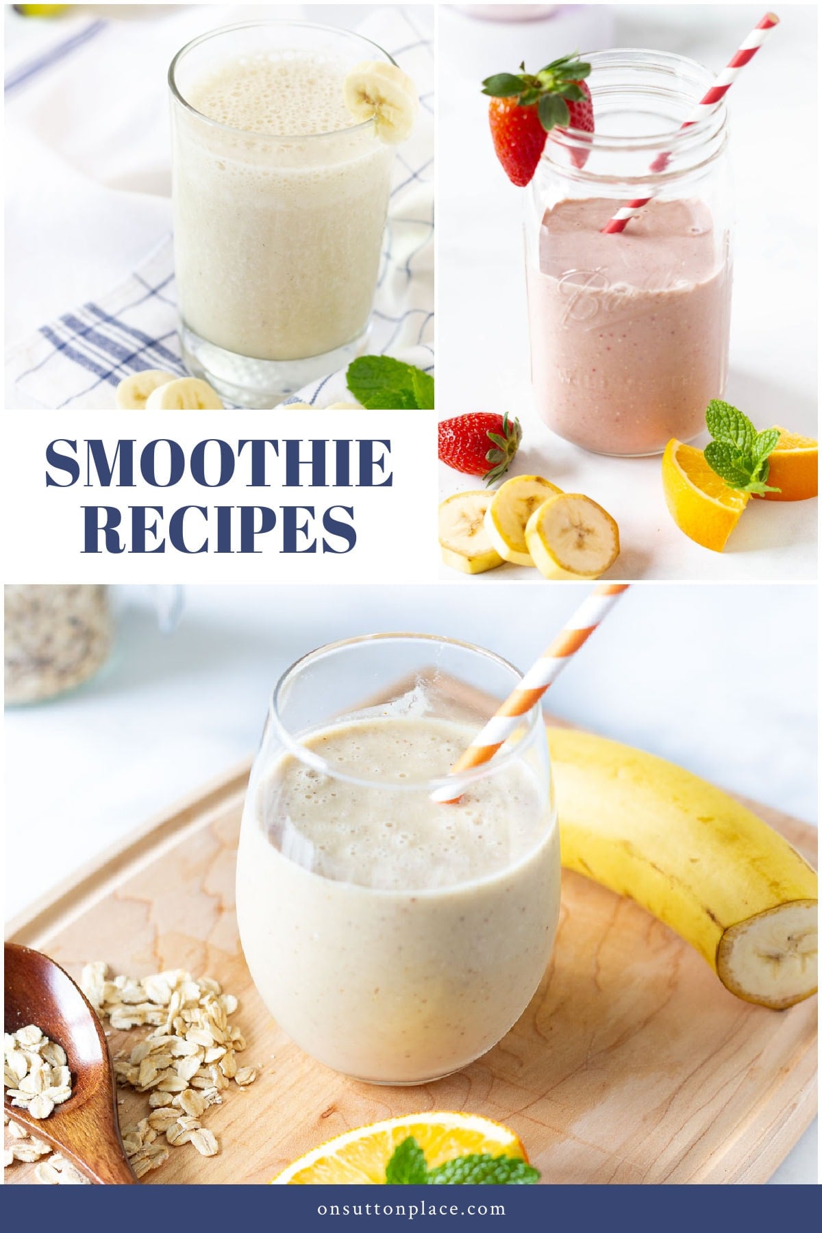 easy smoothie recipes collection pin for blog post