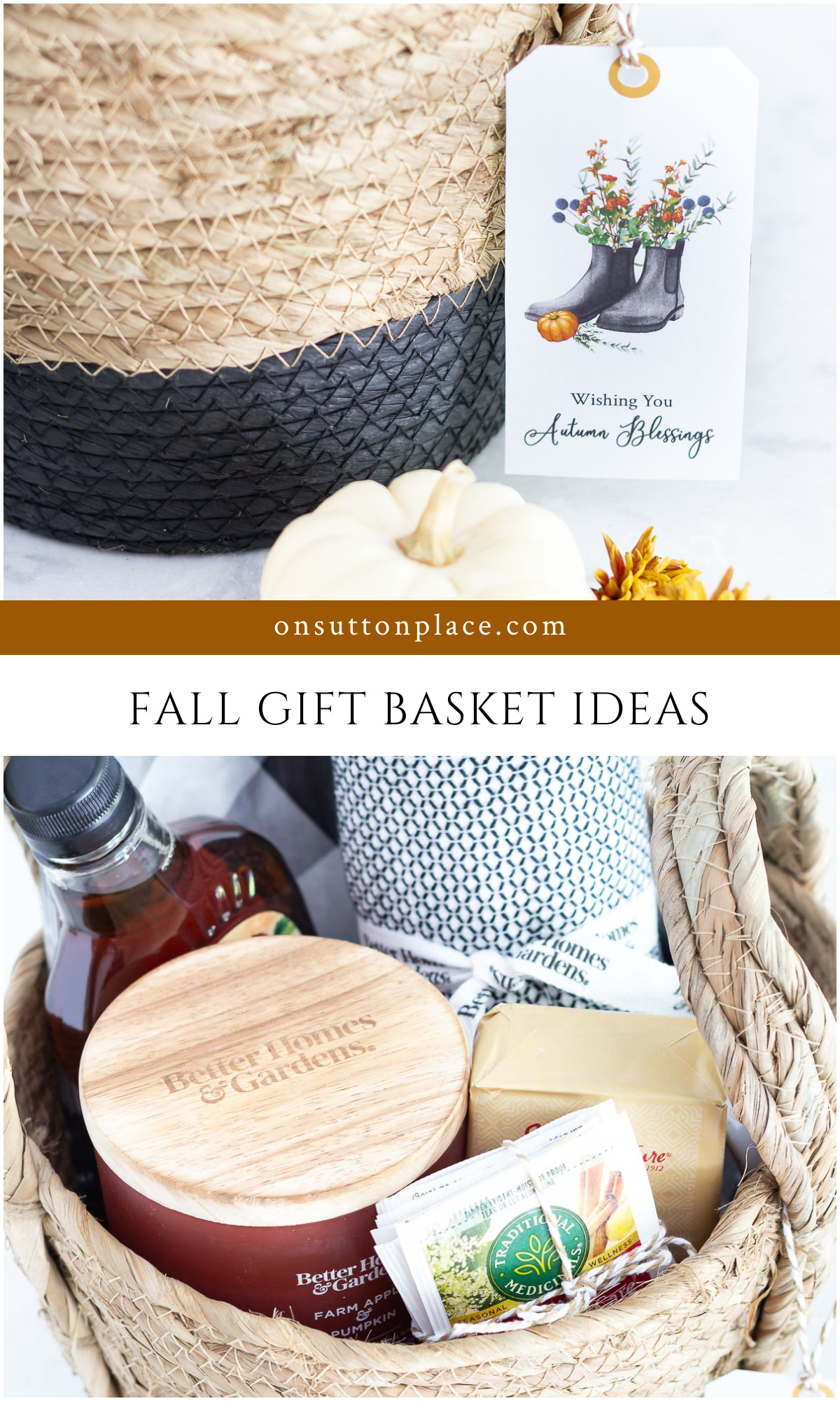 Fall Gift Basket Ideas + Printable Gift Tags - On Sutton Place