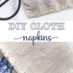 diy cloth napkins linen no sew collage pin