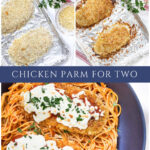 chicken parmesan recipe for two collage pin