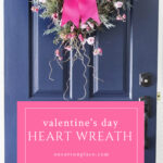diy heart wreath valentine's day decor pink ribbon tall pin