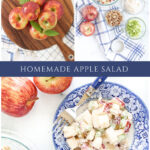 homemade apple salad recipe collage pin with text 2025