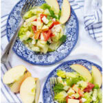 romaine salad recipe with apples and feta pin with text