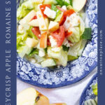 romaine salad with honeycrisp apple and feta pin with side text