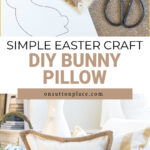 diy burlap bunny pillow simple Easter craft tall pin