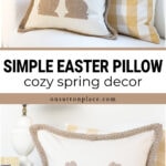 simple Easter pillow cozy spring decor idea tall pin
