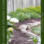 diy garden edging stones pin with side text