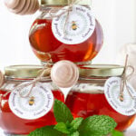 mint infused honey recipe tall pin