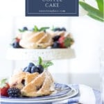 blueberry coffee cake recipe pin with text box