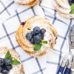 blueberry coffee cake tall pin with text