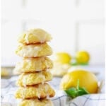 homemade lemon cookies recipe with glaze pin with text