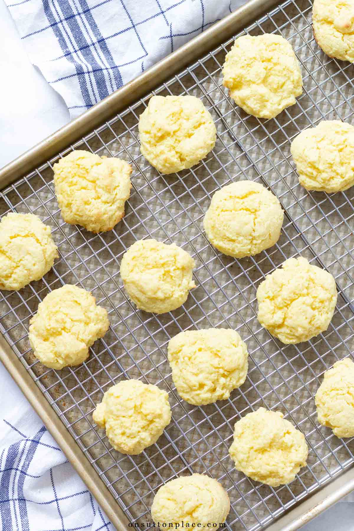 lemon cookies recipe on baking sheet