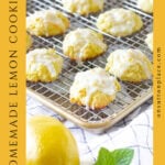 lemon cookies recipe with cake mix pin with side text