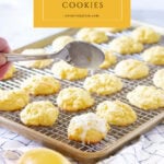 lemon cookies recipe with glaze pin with text box