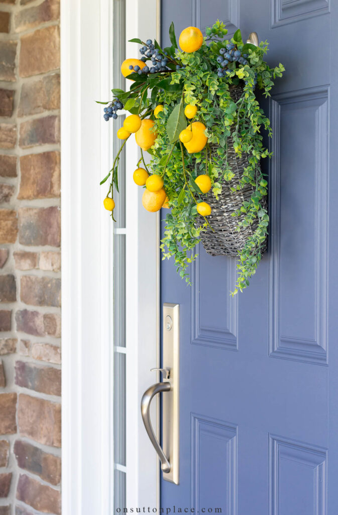 sherwin williams distance front door with lemon basket