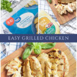 easy grilled chicken recipe honey mustard salad dressing marinade collage pin