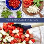 the best caprese salad recipe with cherry tomatoes collage pin
