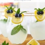 mint lemonade easy sparkling summer drink tall pin