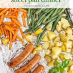 apple chicken sausage sheet pan dinner recipe pin