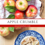 apple crumble recipe collage tall pin