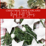 christmas tree garland wool felt stars pin with text