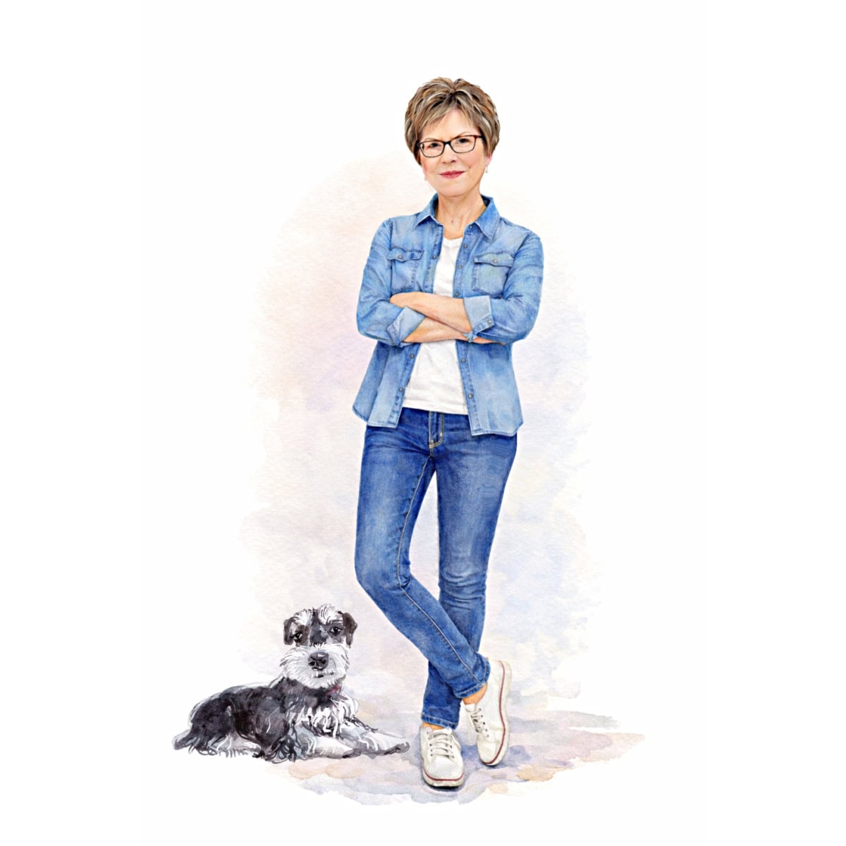 ann jeans blue shirt with millie for sidebar