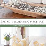 spring decorating ideas pussy willows yellow pillows collage pin