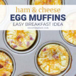 ham and cheese breakfast egg muffins recipe pin