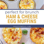 ham and cheese breakfast egg muffins tall pin