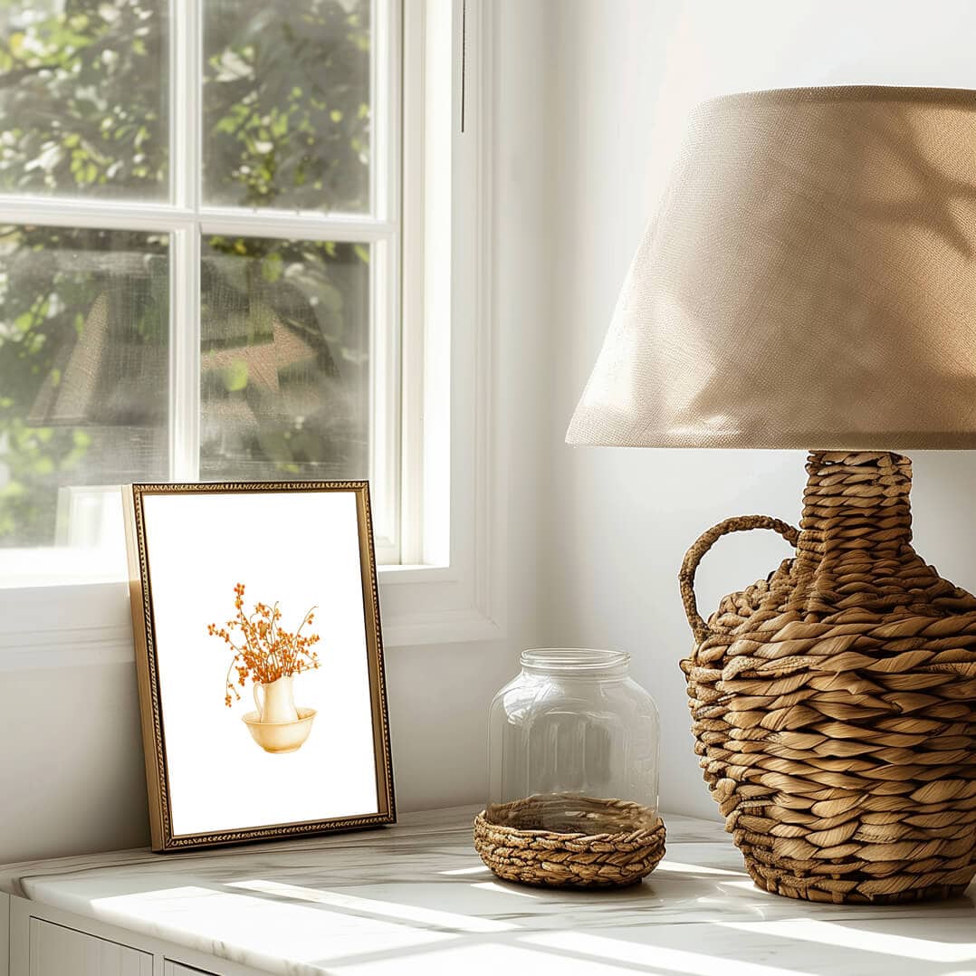 frame leaning in front of window with bittersweet in pitcher printable (1)