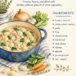 chicken gnocchi soup illustration pin ai