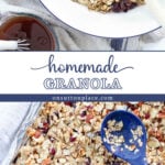 homemade granola recipe baked in the oven tall collage pin