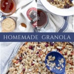 homemade granola recipe ingredients tall collage pin
