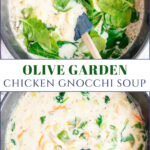 olive garden copycat chicken gnocchi soup collage pin